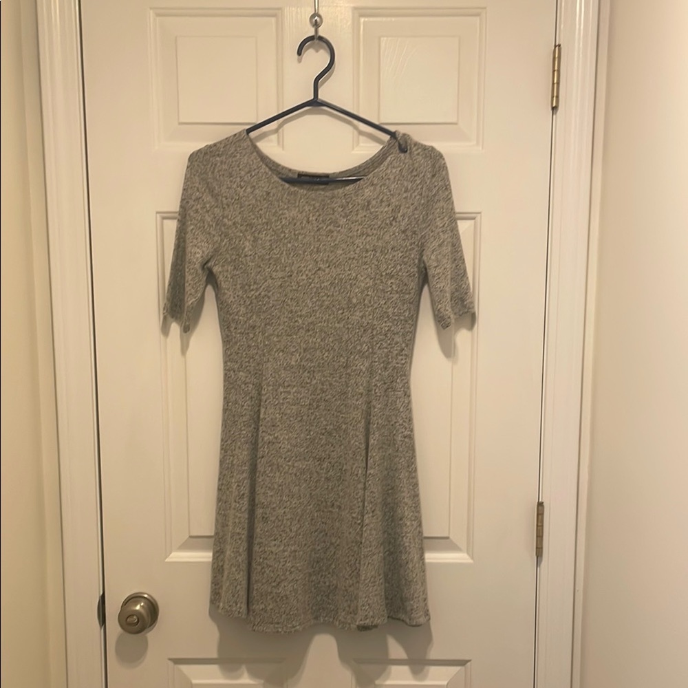 Chic Heather Gray Mini Dress - image 1